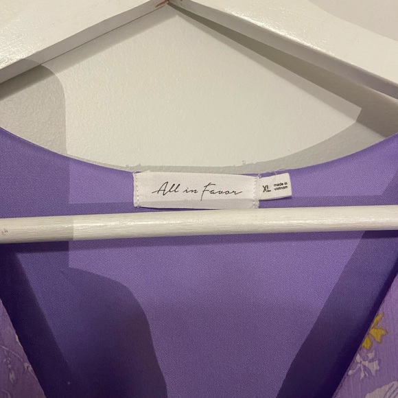 All in favor purple floral wrap dress - Picture 3 of 4